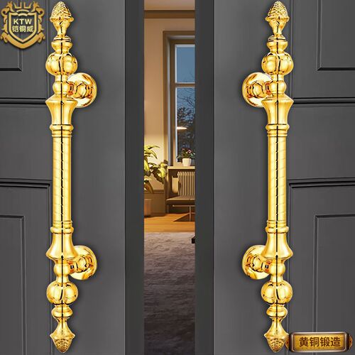 铠铜威大拉手欧式 玻璃门大门木门把手酒店KTV家用商用黄铜拉手