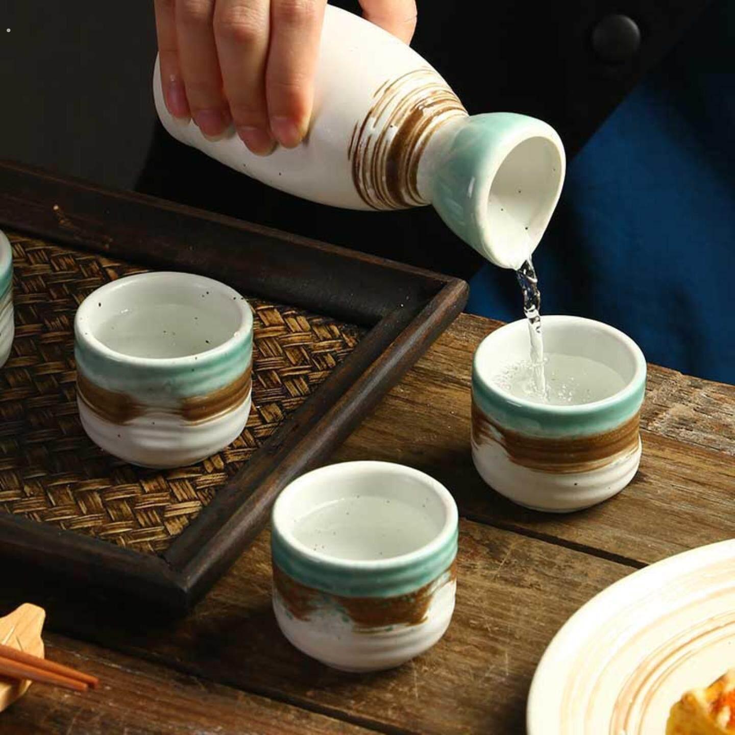 老式怀旧烫酒壶日式清酒壶创意陶瓷酒具套装分酒器酒杯家用餐厅