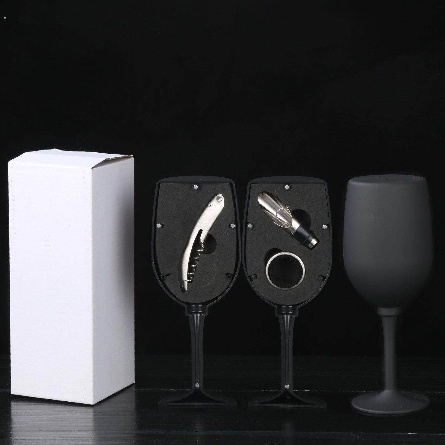 红酒酒具开瓶器套装 葡萄酒开瓶器大酒瓶5件套不锈钢红酒工具盒