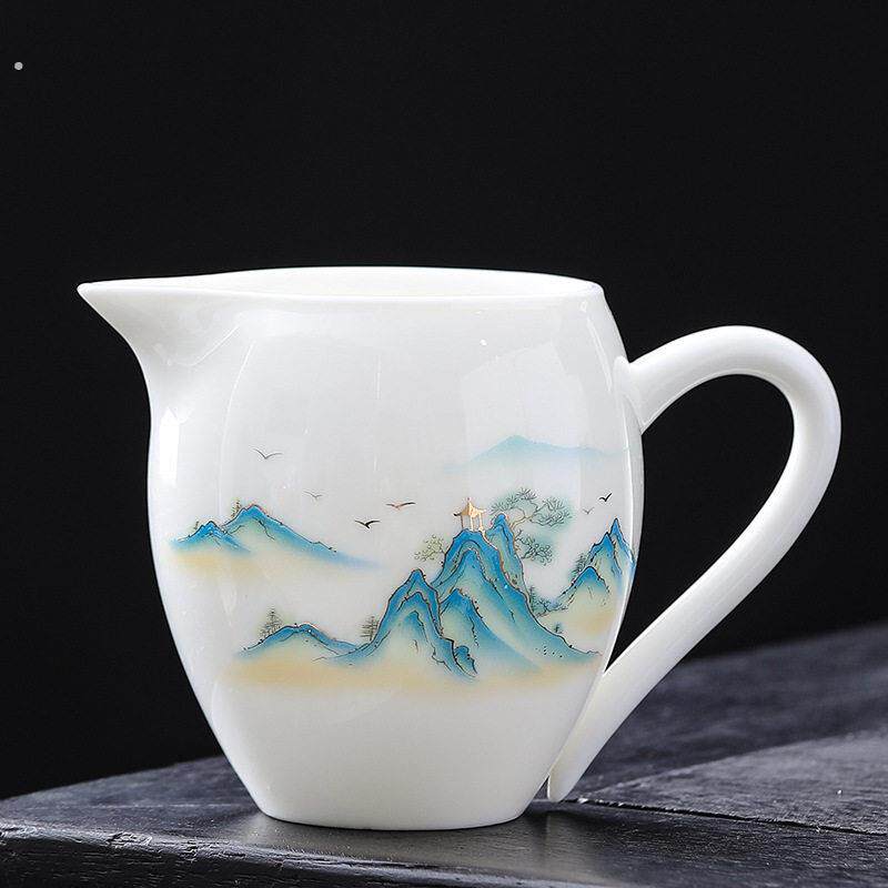 羊脂玉瓷美人公道杯德化白瓷陶瓷茶海分茶器功夫茶具匀茶杯分茶器