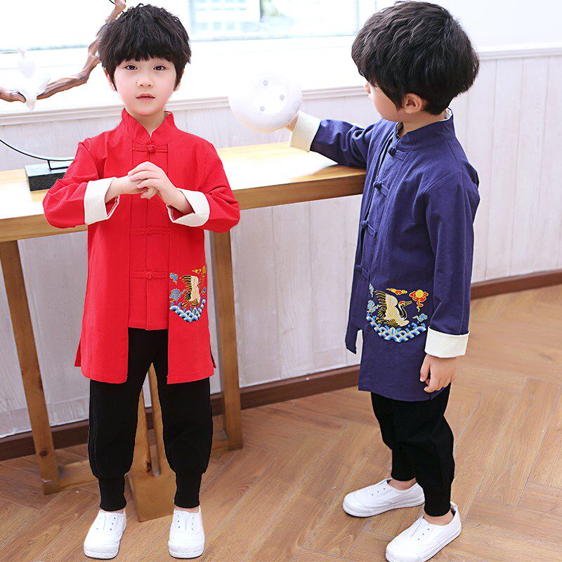 儿童汉服中国风童装礼服小男孩国学服古装演出服唐装男童秋装校服