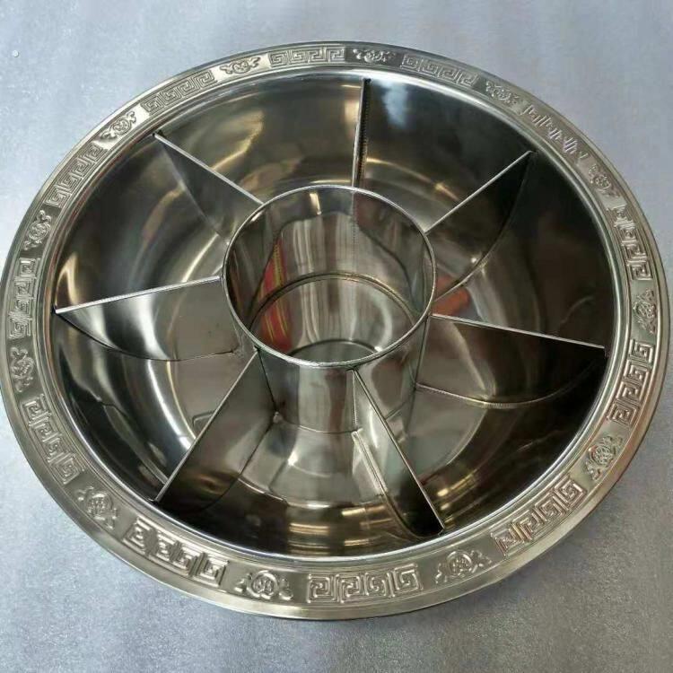 煮饺子锅分格铁锅商用大号关东煮锅方便锅子通用汤锅圆形锅底饭店