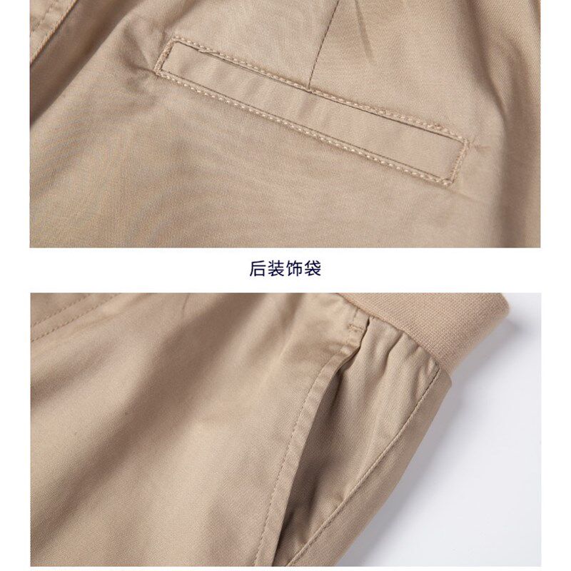 英伦风春秋校服轻薄卡其色休闲裤松紧腰西服弹力裤男女童校服长裤
