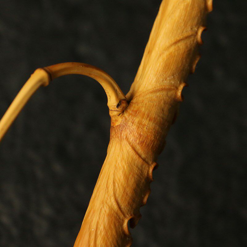 精品纯手工雕刻老竹枝小荷叶摆件竹雕竹制茶室竹装饰品一体成型
