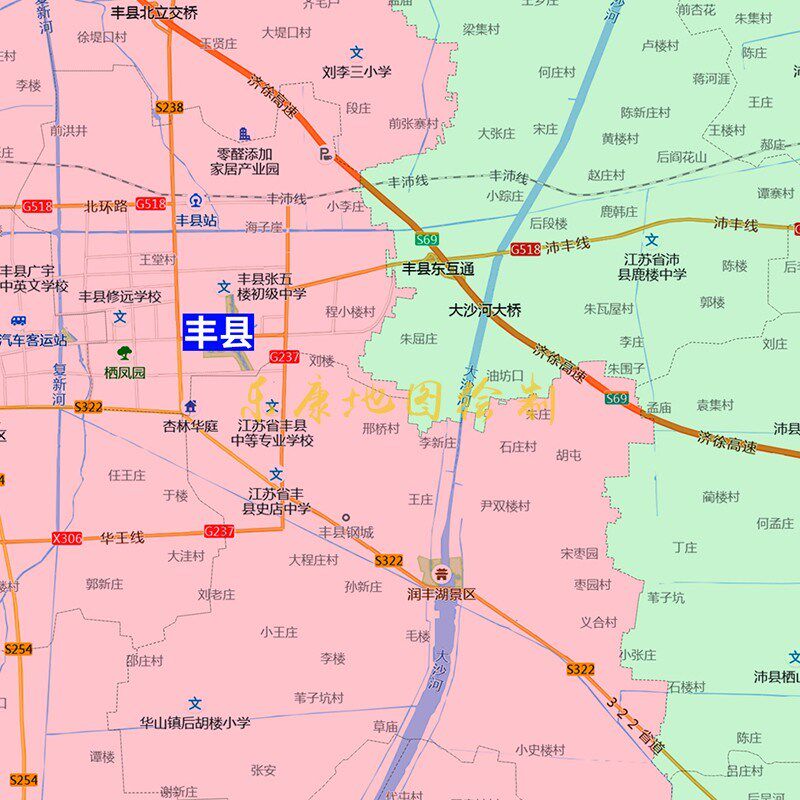 新款徐州市行政区划地图办公室挂画高清大尺寸可定制电子版城区图