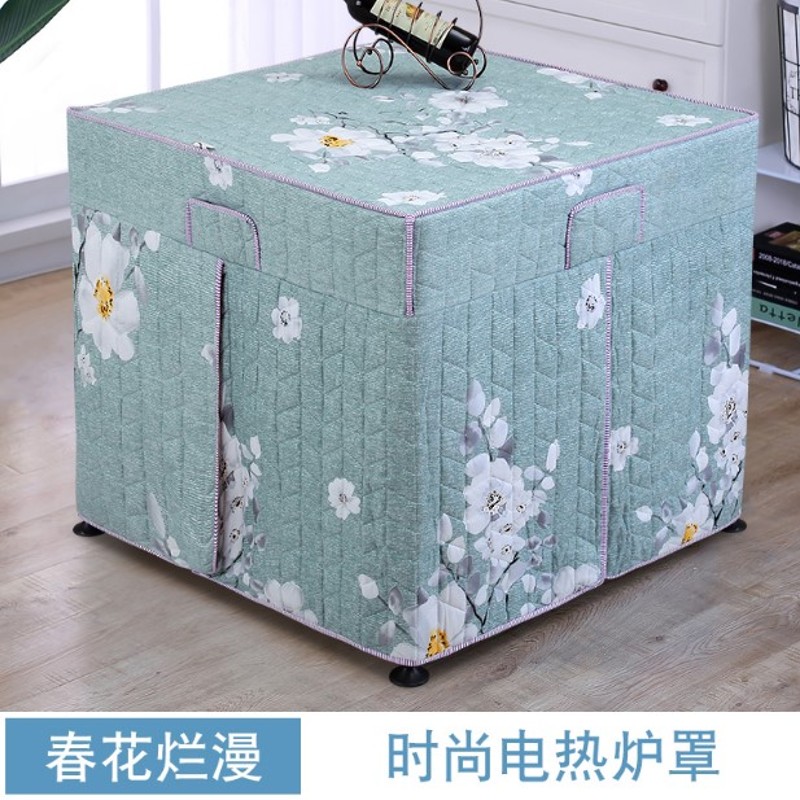 加厚烤火桌子罩套新款烤火罩正方形家用电炉罩电取暖桌布套简约冬
