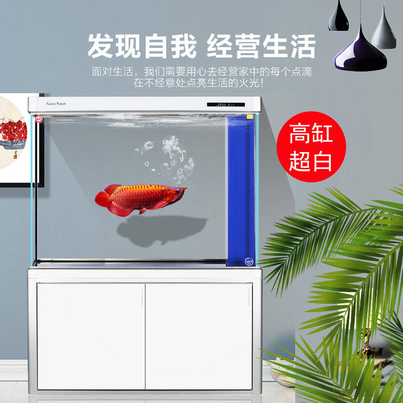 森森免换水金鱼缸 客厅用超白玻璃水族箱 龙鱼专用鱼缸底滤