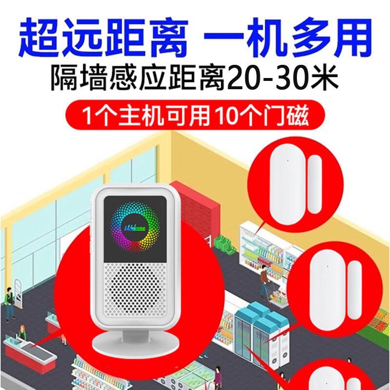 冰箱开门提醒器超市冰柜感应门铃语音提示器铃铛小卖部饮料柜防盗图片
