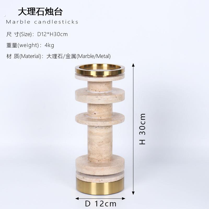 热销天然大理石烛台浪漫烛光晚餐气氛装饰品洞烛台石创意摆件
