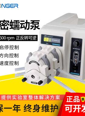 保定兰格WT600-2J实验室精密蠕动泵多泵头串联4通道4.2-6000ml/分