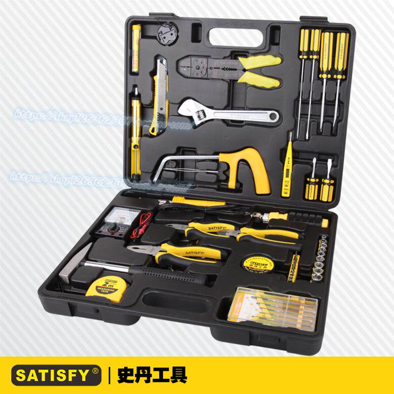 史丹工具 60件套电讯组合工具 螺丝刀扳手钳子卷尺组合套装360060