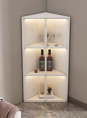 实木转角柜墙边落地三角酒柜餐厅直角边柜小展示柜拐角卧室置物架