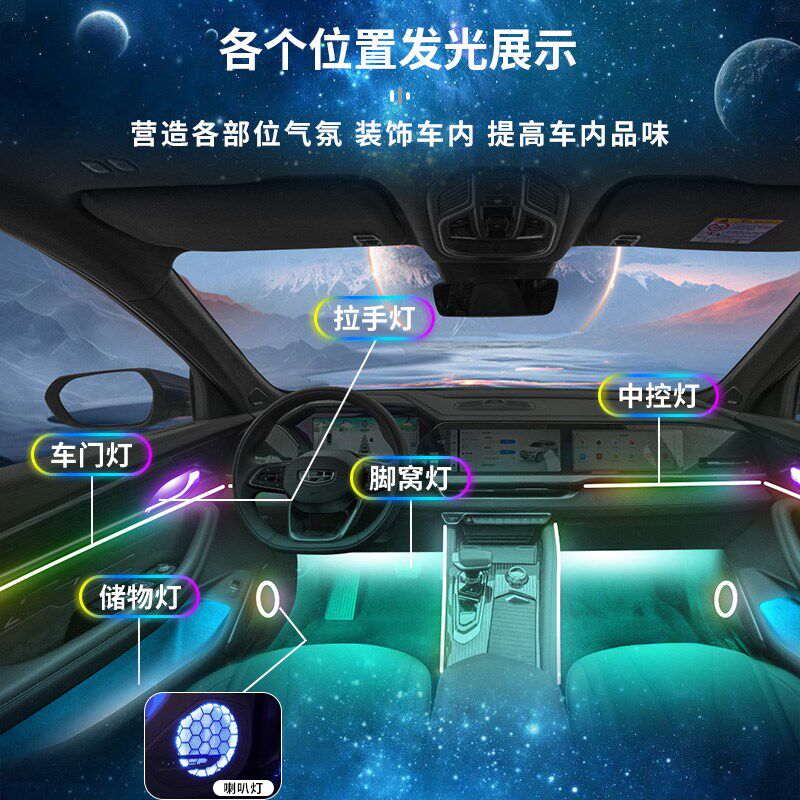 适用于吉利星越l氛围灯改装原厂车内雷神汽车内饰气氛件配件专用L