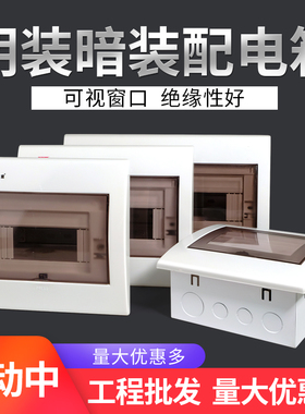 展业明装回路配电箱家用防水强塑料暗装电箱盒空气开关盒子电控箱