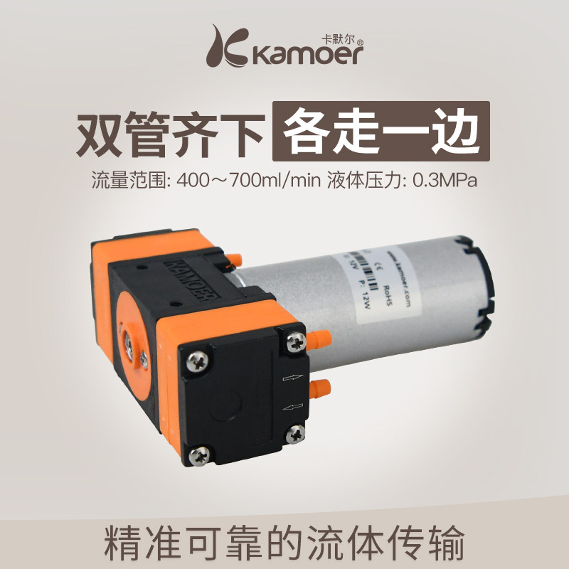 卡默尔微型隔膜泵直流自吸泵小型抽油泵12v大流量水泵 电动双头泵