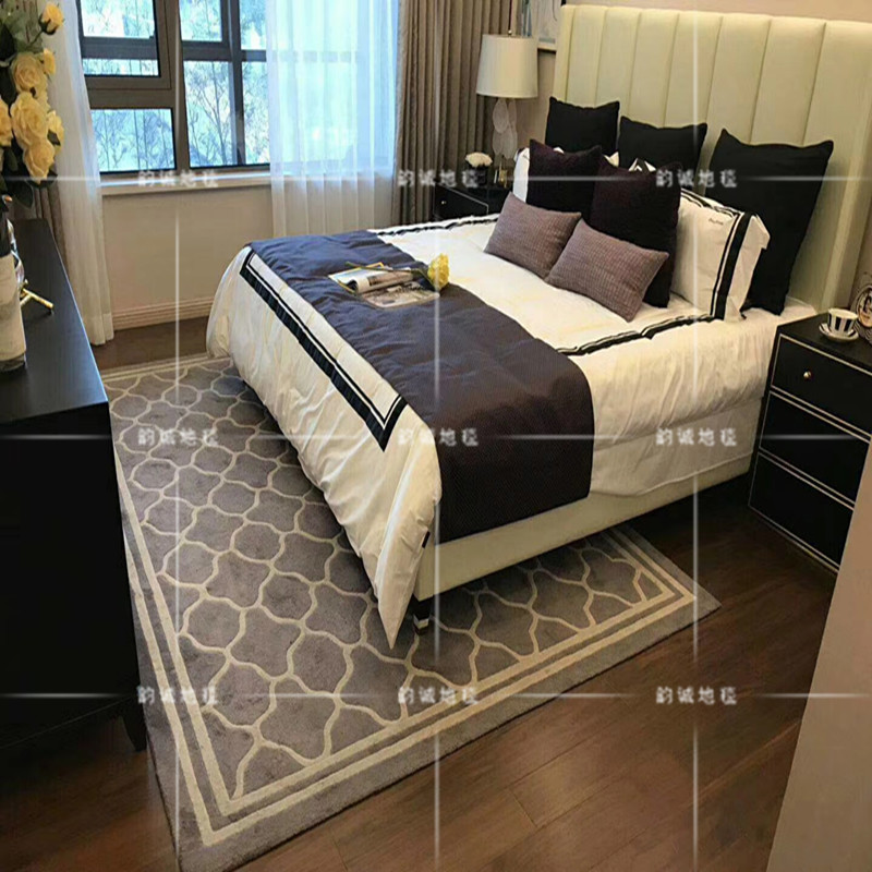 简约时尚家用样板间地毯沙发茶几客厅地毯卧室床边书房手工地毯