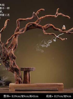 根电实雕木摆件风化木新中式KWI禅意客厅茶样板室房视柜玄关家居