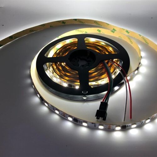 WS2811单色暖白60灯12V5050全彩LED通电跑马流水常亮线条灯带白光