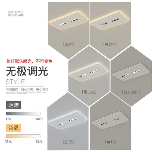 明装无主灯大气客厅灯创意led吸顶灯餐厅书房卧室灯2025新款灯具