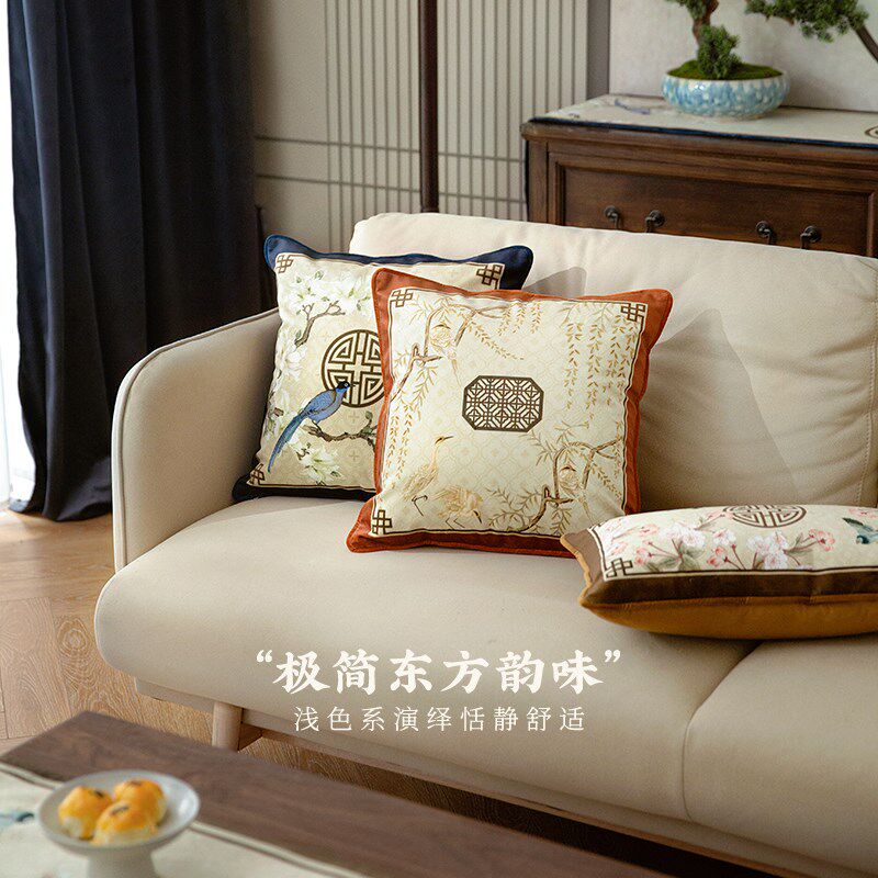 喜即玉殿春新中式客厅沙发抱枕靠垫不含芯腰枕靠枕套大尺寸靠背垫