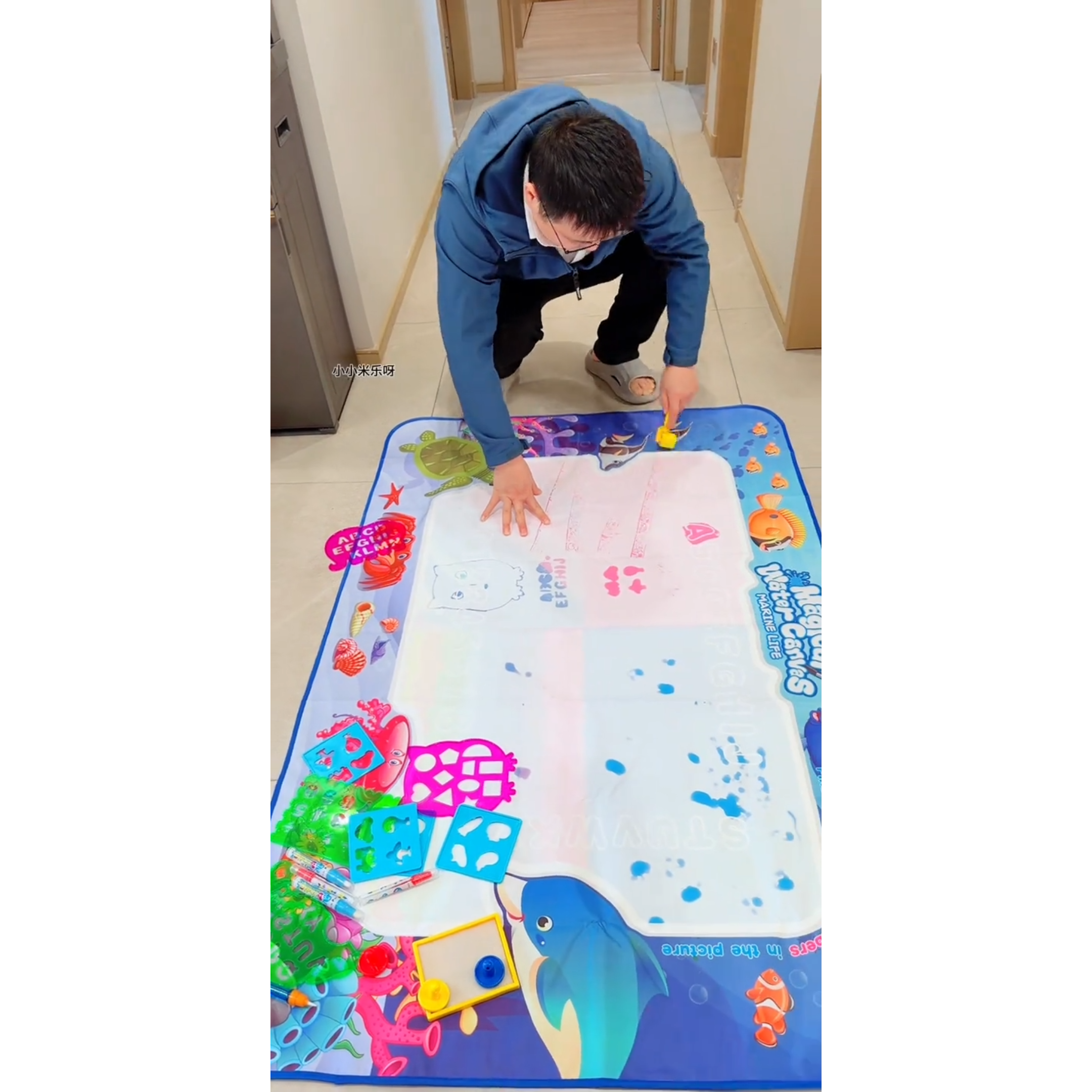 水画板水画布玩具可清水绘画画板魔法彩色涂鸦毯水画本儿童玩具