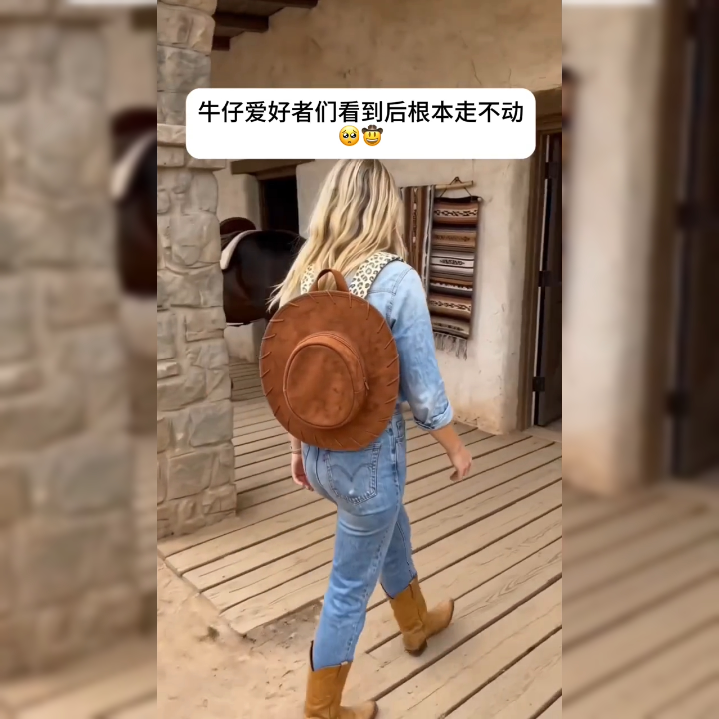 西部牛仔帽书包双击包背包卡通胡迪帽子帆布大容量包男女个性包包