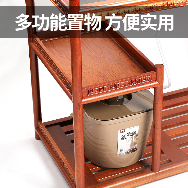 茶车竹制移动茶台家用茶水架带轮全自动简约茶盘套装茶台茶桌边柜