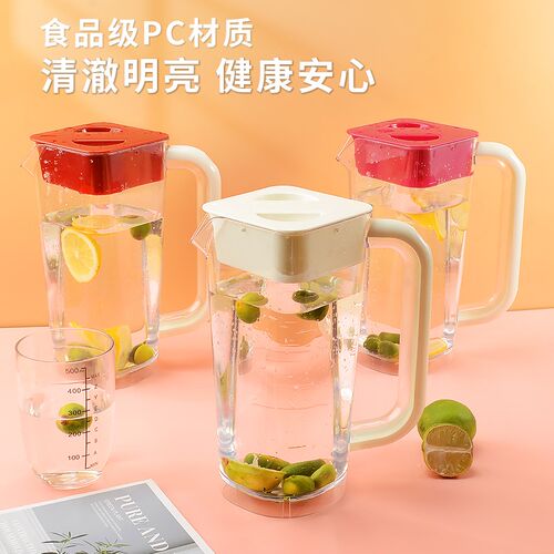 亚克力耐热2L冷水壶PC透明商用塑料家用果汁壶奶茶店工具用品