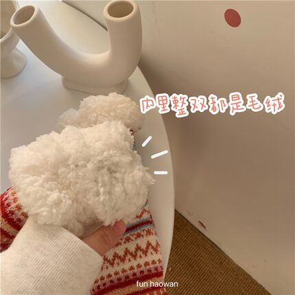 追剧bi备厚实保暖毛绒袜子女家居地板袜睡眠冬日不怕jiojio冰冰了