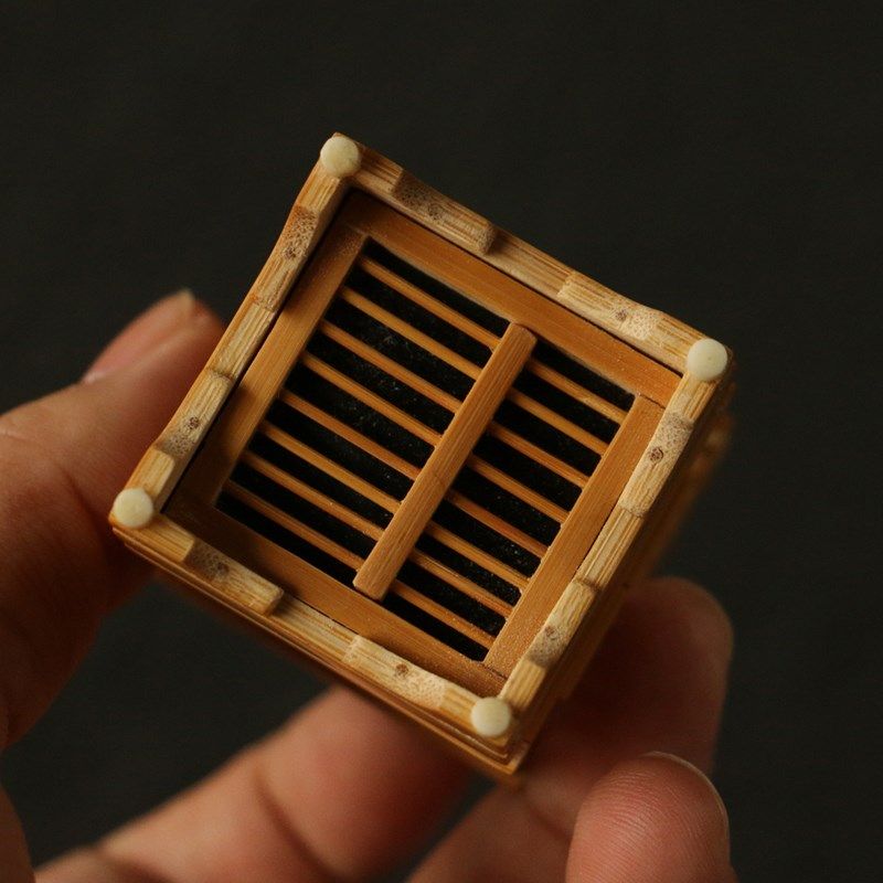 精品纯手工精工制作天然玉竹方形竹丝竹蛉笼子蝈蝈黄蛉盒竹笼虫具
