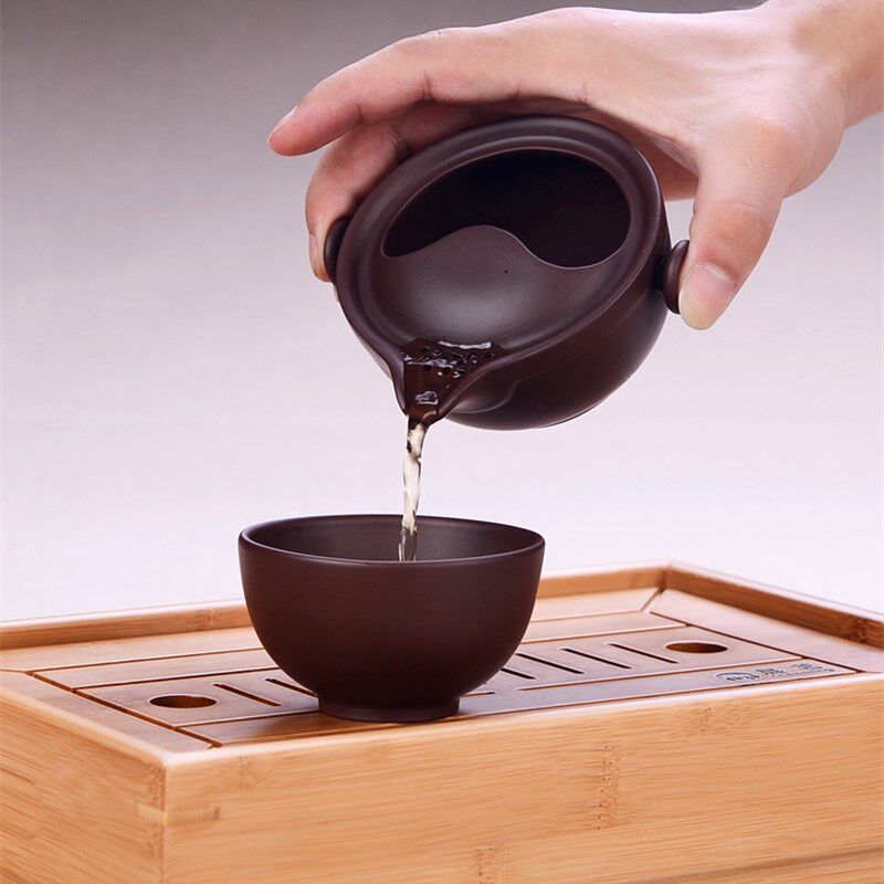 晨茗宜兴紫砂功夫茶具杯子快客杯一壶一泡办公杯茶壶茶杯套装