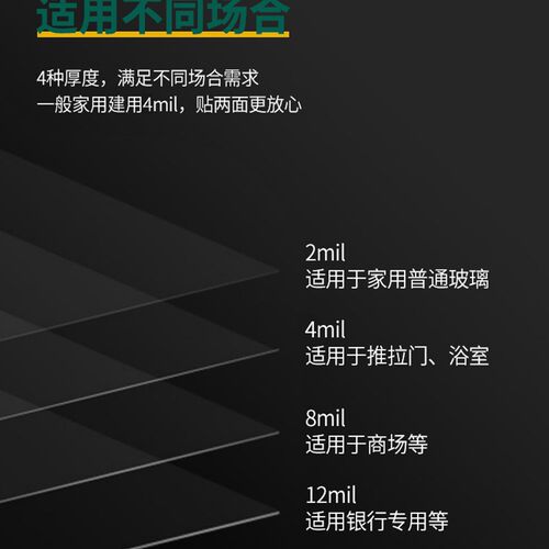 淋浴房钢化玻璃防爆膜防碎卫生间浴室推拉门透明安全贴膜家用自粘