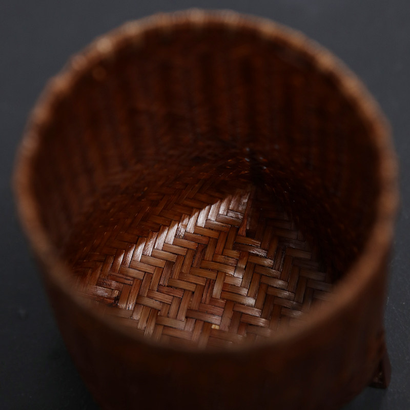 竹编茶筒笔筒君子筒六君子茶则茶针茶夹精编茶道零配收纳整理桌面