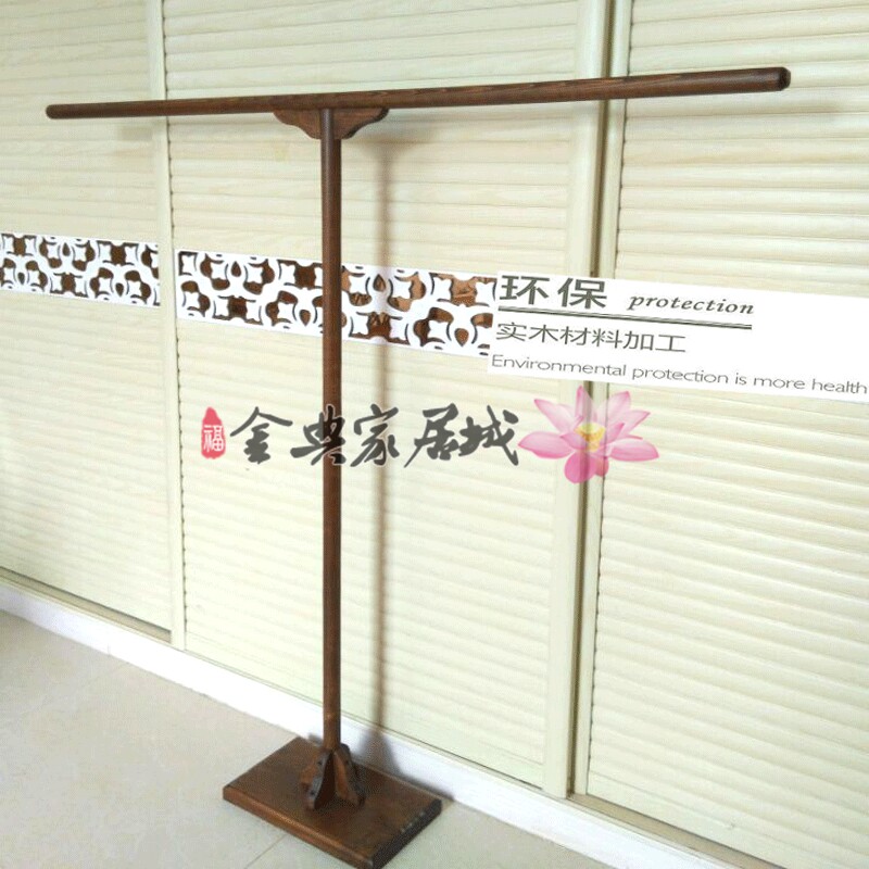 T型展示架汉服挂衣架黑色棕色t架唐装衣杵日式挂衣架实木可定做
