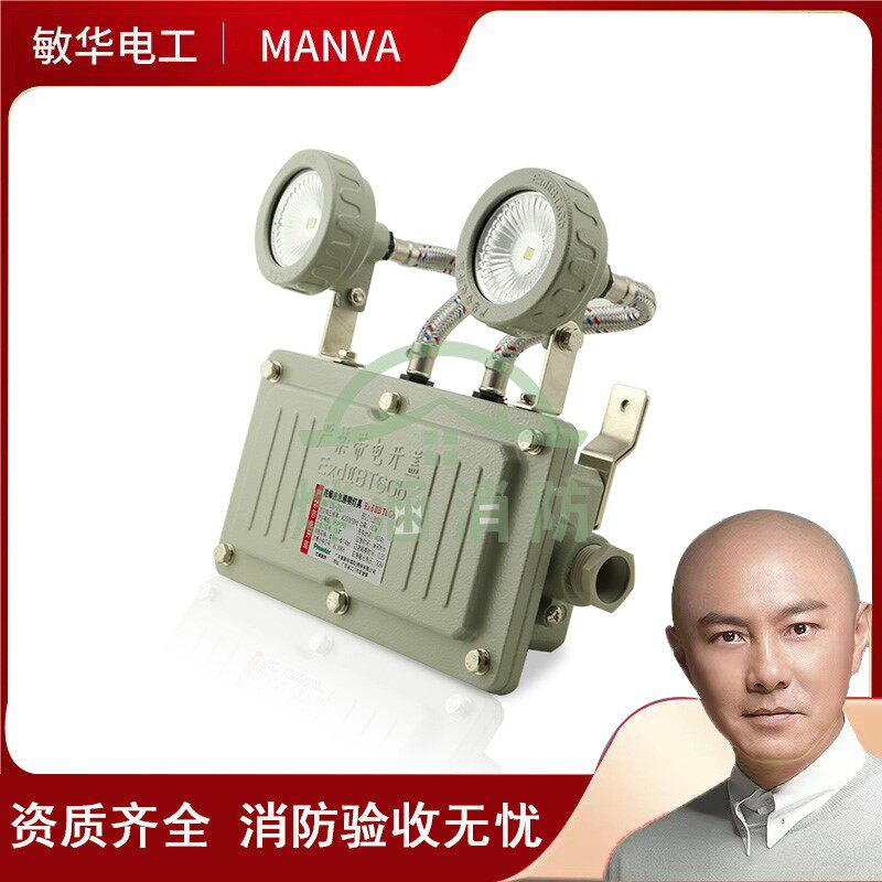 防爆应急灯消防应急疏散标志灯B双头照明灯国标led安全出口指示灯