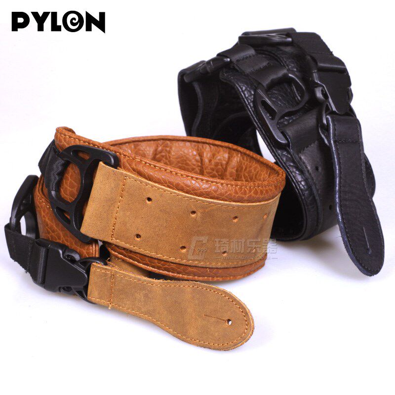 PYLON 飞艇 手工皮质吉他背带 加厚加宽减重民谣木电吉他贝斯肩带