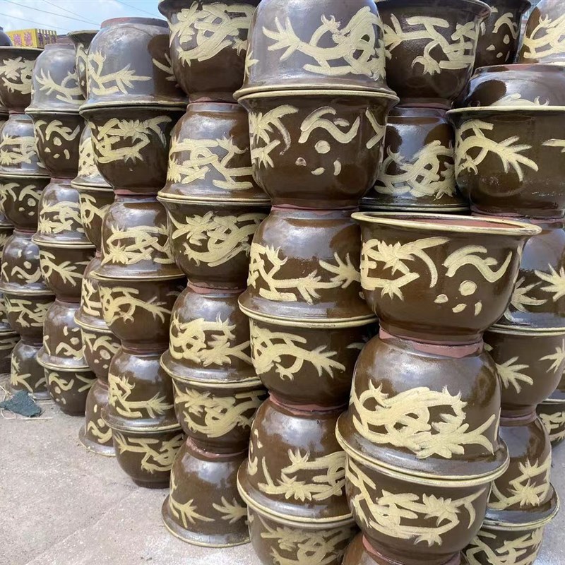 龙缸花盆铁树专用盆特大号陶瓷大缸盆景多肉植物紫砂种菜粗陶花盆