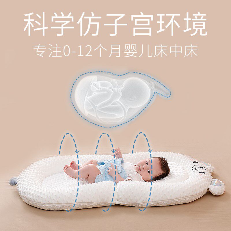 新生儿床中床婴儿防压宝宝0一3岁防惊跳躺睡神器防呛奶吐睡垫睡窝