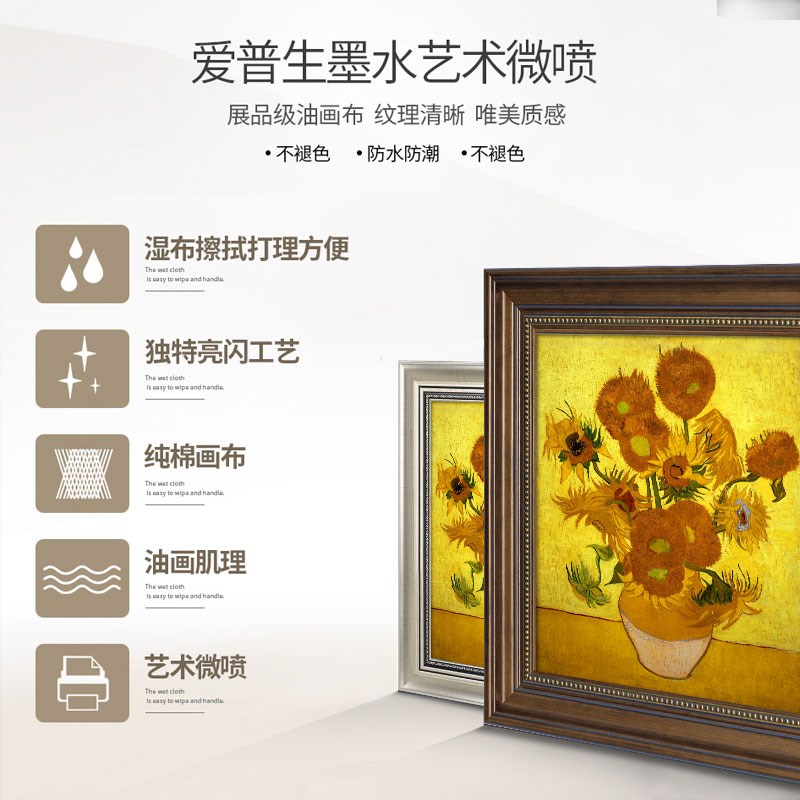 梵高向日葵美式电表箱装饰画竖版大尺寸配电箱遮挡电闸盒挂画网红