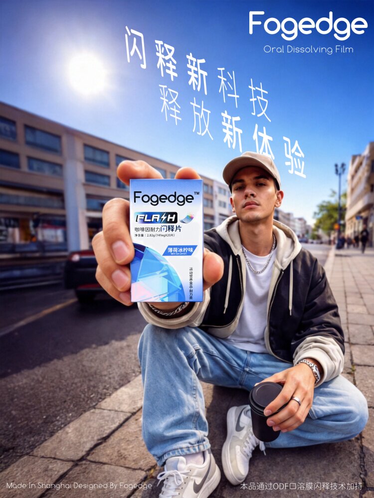 Fogedge咖啡因耐力口溶膜闪释片