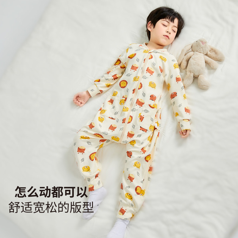 2023男童连体睡衣春秋新款中大童纯棉男宝宝连身睡衣儿童连体睡袋