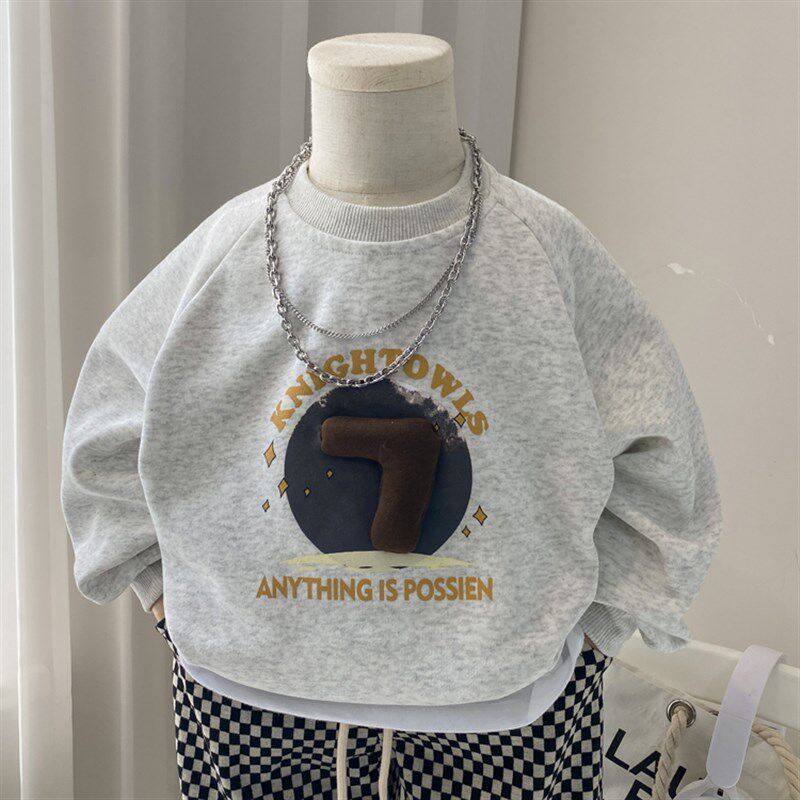 儿童卫衣男童春装上衣2024新款宝宝衣服春秋款中童小童圆领潮春季