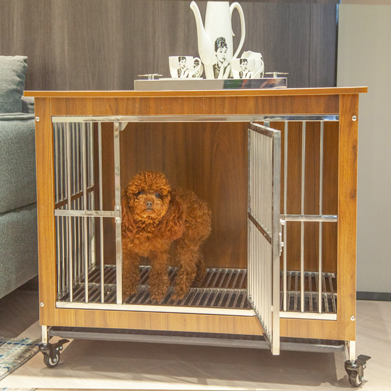 不锈钢狗笼木质家用室内大型犬带厕所宠物狗狗小型犬中型犬狗笼子