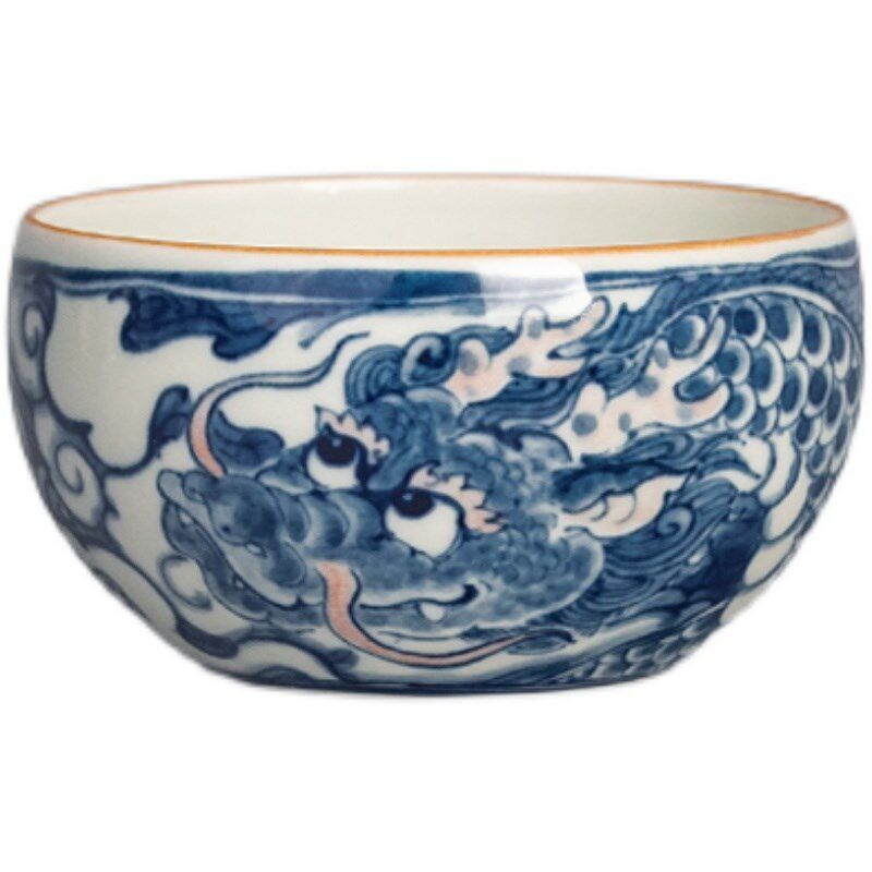 圣山X陈童老师柴窑青花国潮茶器景德镇陶瓷茶具茶杯盖碗