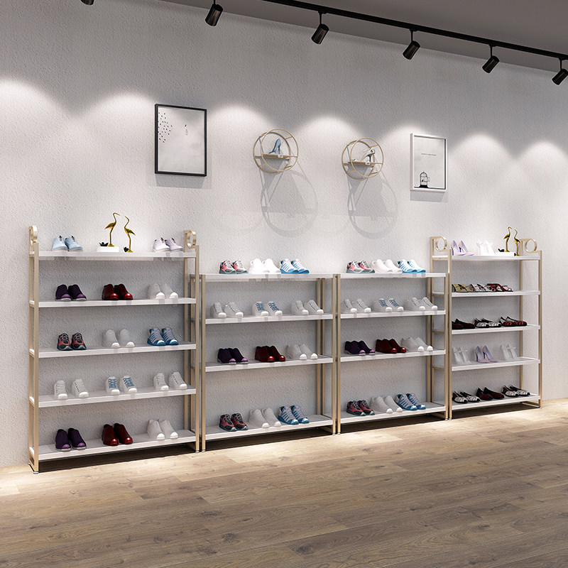 金色鞋店鞋架包架店铺展示架落地式服装店女装饰品包包展示陈列架