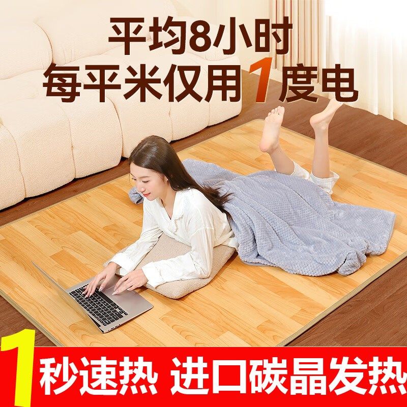 石墨烯地暖垫加热地垫取暖地毯暖脚垫家用瑜伽垫保暖神器办公取暖
