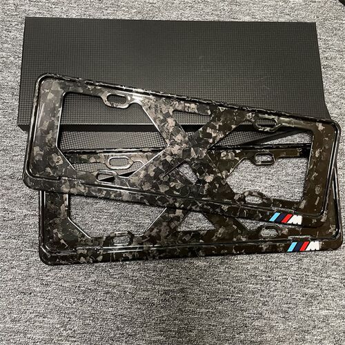 3K煅造真碳纤维宝马车牌照边框架X3X5X6X13系5系7系6系M/GT牌照托