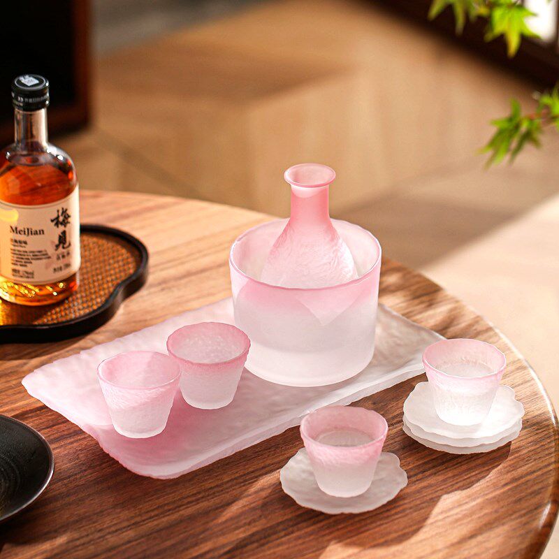 礼盒装高端妃粉日式清酒壶小酒杯白酒杯酒具酒盅家用温酒壶套装
