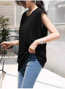 女士宽肩黑色吊带大码背心式宽松遮肚百搭外穿打底内搭无袖上衣夏