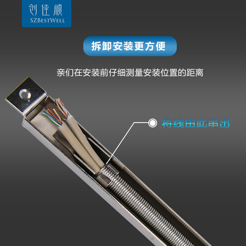 创佳顺 304不锈钢暗装门禁过线器门禁门窗门用护线管金属穿线管